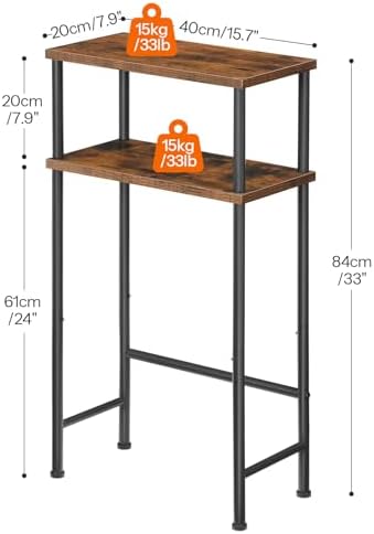HOOBRO Narrow Console Table for Small Space, 15.7" Entryway Table 2-Tier