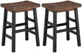 Alaterre Furniture Pomona Solid Wood Bar Stool Set of 2, Brown/Black, 26”