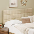 Andeworld Velvet Tufted King Headboard, Adjustable Height, Apricot
