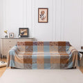 Boho Chenille Throw Blanket, Bohemian Jacquard Tassels Cover for Couch Bed, Decorative Sofa Slipcover Protector - Colorful Tribal Pattern (Vintage, 86 * 102 in)