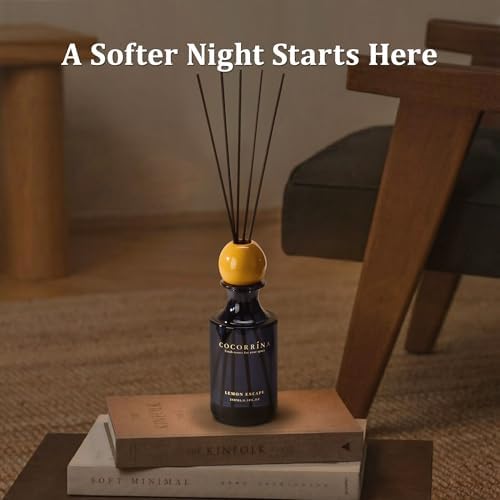 COCORRÍNA Reed Diffuser 8.5 oz Large Capacity Lemon Escape Scent