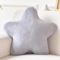 Star Pillow, Decorative Throw Pillows for Bed Couch, 15" Star Shaped Pillow Plush Floor Cushions Room Decor Pillow with Faux Rabbit Fur for Sofa Bedroom Living Room (Light Grey, 15" x 15")