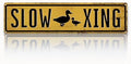 Rustic Farmhouse Metal Tin Sign, Slow - Duck Xing Sign, Vintage Animal Road Signs, Perfect for Farm Road, Outdoor Yard Decor, Weather Resistant, Easy Mounting, 15.7 x 3.9 inch
