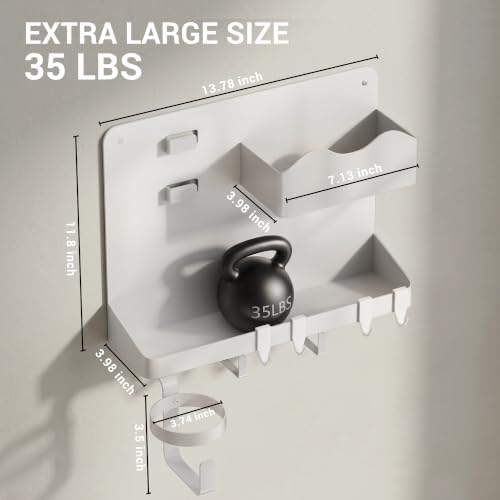 Bedside Shelf, Dorm Room Essentials Metal Floating Shelves (White)