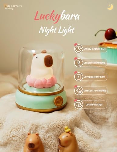 WANIDEA Capybara Night Light for Kids, Cute Lamp and Ambient Lighting