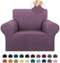 KEKUOU Stretch Chair Sofa Slipcover, Single Couch Cover,Dark Purple