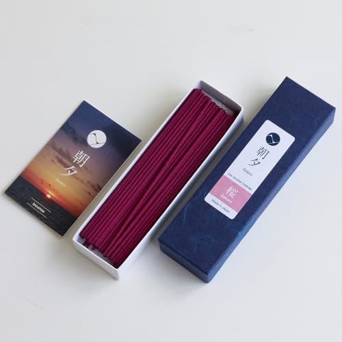 Asayu Japan Sakura Cherry Blossom Incense Sticks, Low Smoke Japanese, 20g