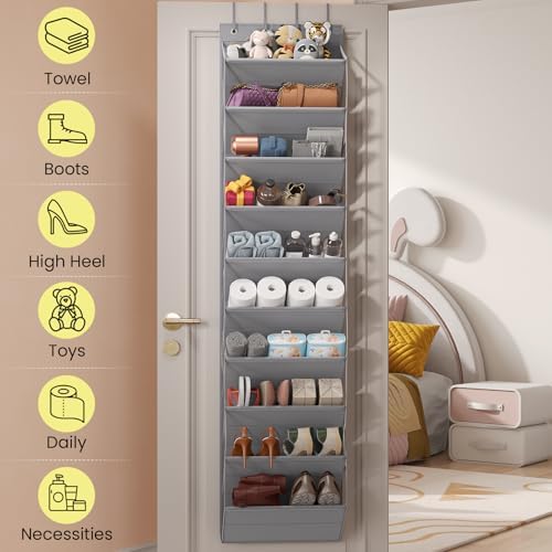 Mefirt XXL Clear Over the Door Shoe Organizer for Closet Fit 30 Pairs ﻿