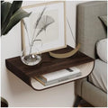 EWART WOODS Floating Nightstand, Walnut Bedside Shelf Wall Mount, Bed Night Stand for Bedroom, Wooden Side Table Cabinet, Entryway Furniture (Wenge)