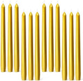 Everymoment Gold Taper Candles - 12 Pack 10 Inch Candlesticks - Dripless & Smokeless for 8 Hours - Unscented Paraffin Wax - Ideal for Wedding Christmas Anniversary New Year's Eve & Luxury Decor