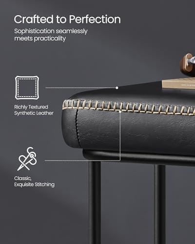 VASAGLE Storage Ottoman Bench for Entryway, PU Leather, Loads 660 lb
