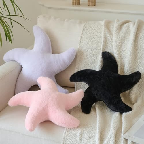 Starfish Pillow, 14.9" Cute Aesthetic Room Decor Accent Pillows, Pink