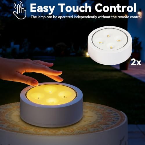 2-Pack Metal LED Side Table Outdoor, 3-Mode Lights, Modern Cut-Out