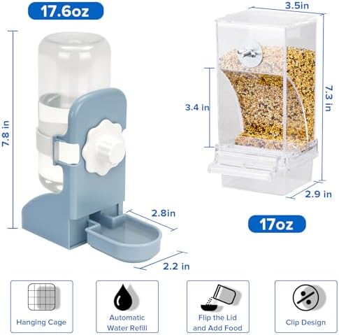 Lemtrflo No Mess Bird Feeder Water Dispenser Set, Automatic Bird Feeder