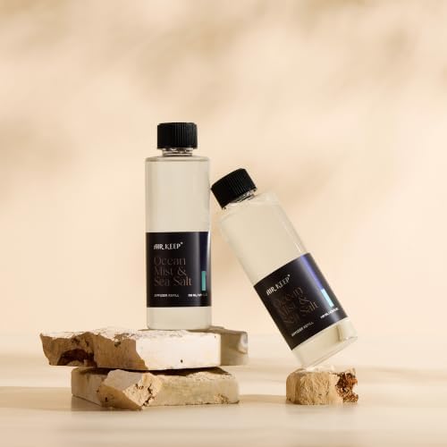 Airkeep Ocean Mist&Sea Salt Reed Diffuser Refill – 6.76 fl oz*2 – Premium Scented Oil for Home Aromatherapy – Long-Lasting Fragrance for Reed Diffusers – Perfect for Bathroom, Bedroom & Home Decor