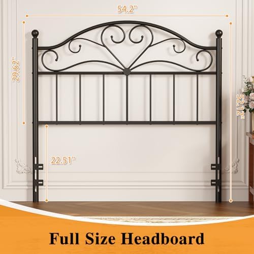 Vintage Headboard for Full Bed Frame, Metal Headboard Only Full Size