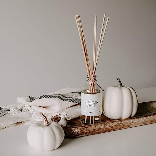 Sweet Water Decor Pumpkin Spice Reed Diffuser Set - Pumpkin, Cloves, Cinnamon, and Vanilla Fall Scented Diffusers - Scent Diffusers for Home, Long Lasting Fragrance, Made in the USA