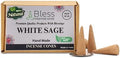 Bless-International White Sage 100%-Natural-Incense-Cones Handmade-Hand-Dipped Organic-Chemicals-Free for-Purification-Relaxation-Positivity-Yoga-Meditation The-Best-scents (20 Count)