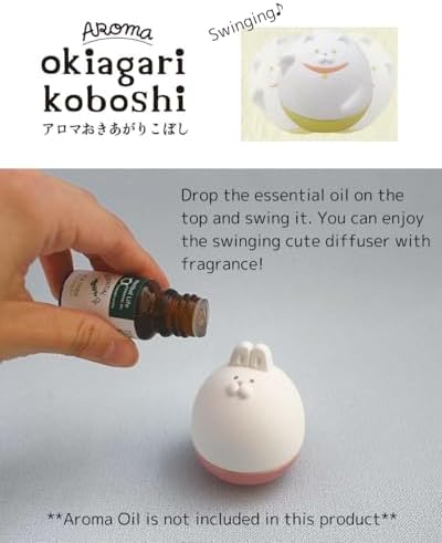 Stone Diffuser Swinging Animals Aromatherapy [Japan Import] Passive Diffuser for Essential Oil, Ceramic, Non-Electric, Room Decor, Gift (Daruma)