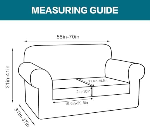 Turquoize 3 Piece Sofa Covers for 2 Cushion Couch Sofa Slipcover Soft Couch Cover for Dogs-Washable Sofa Furniture Covers with 2 Individual Cushion Covers, Thick Jacquard Fabric (Loveseat, Rust)