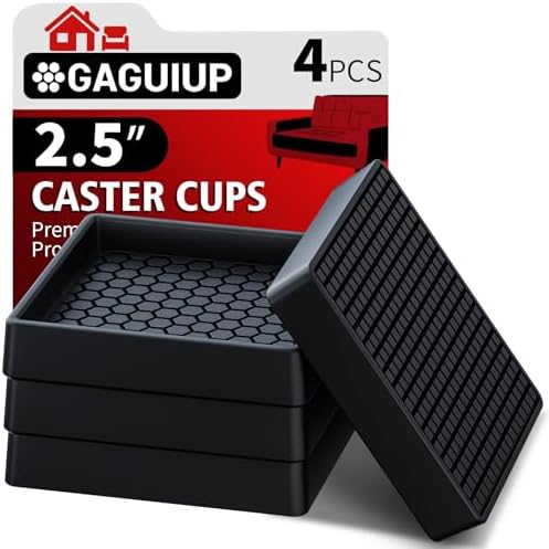 Non Slip Furniture Pads - 4PCS 2.5" Square Anti Slip Furniture Caster Cups