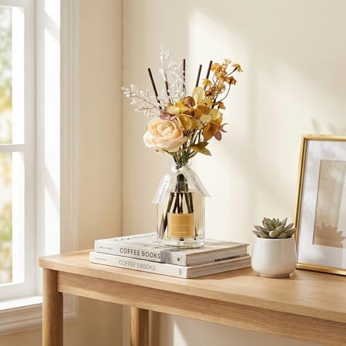 COCORRÍNA Reed Diffuser - Neroli Vanilla 8.5 Fl.oz Flower Reed Diffuser with Sticks, Bedroom Bathroom Shelf Decor (Floral Basket Collection)