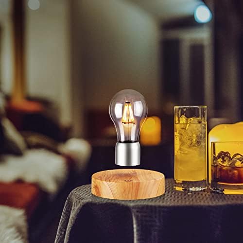 Floating Light Bulb Lamp, Magnetic Levitating Rotating Bulb Lamps, Levitating Wireless LED Bulb Desk Lamp Night Lights for Room Décor, Cool Gifts for Christmas, New Year, Birthday
