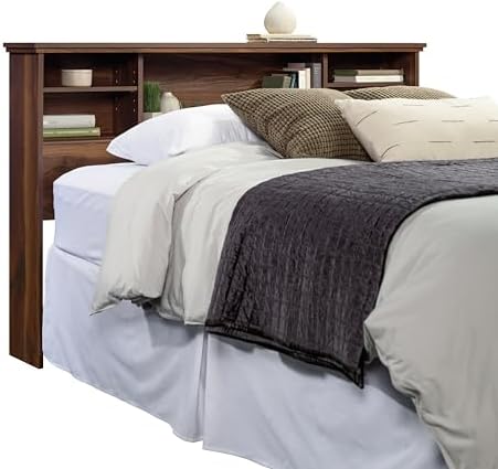 Sauder River Ranch Full/Queen Bookcase Headboard, in Grand Walnut Finish