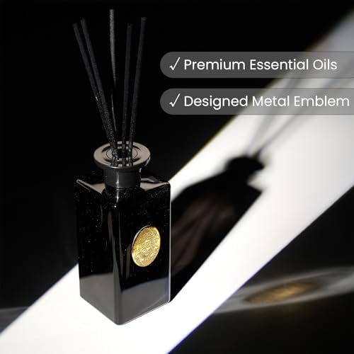 M&SENSE 10.14 oz Large Reed Diffuser Set | Sandalwood Vanilla Scent Oil Diffuser with Sticks | Hotel Collection Non-Toxic Essential Oil |for Bedroom Bathroom Living Room
