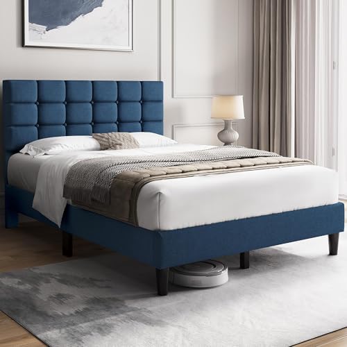 Yaheetech Full Size Upholstered Tufted Bed Frame with Headboard