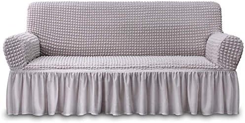 NICEEC Sofa Cover Lilac Gray Couch Cover Stretch Sofa Slipcover with Skirt