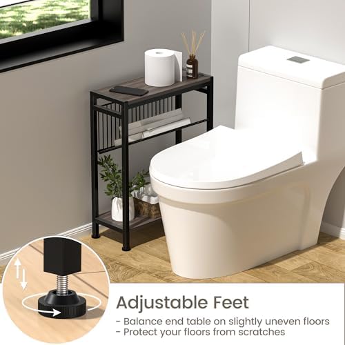 Narrow Side Table, 3-Tier End Table, Small Nightstand