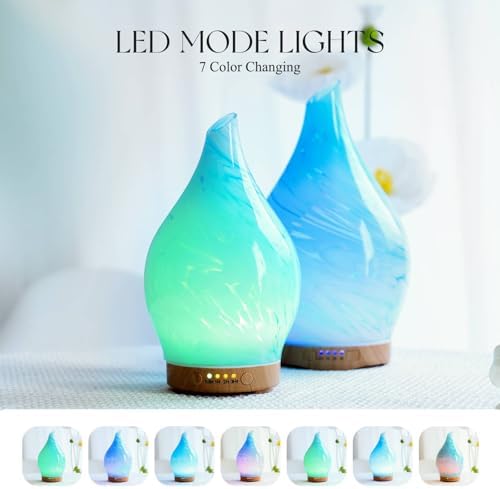 Porseme Essential Oil Diffuser 150ml Handmade Glass Diffuser 6H Runtime