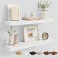 Dreamland 32 Inches Wall Mounted Wood Floating Shelves, White, 2 Pack