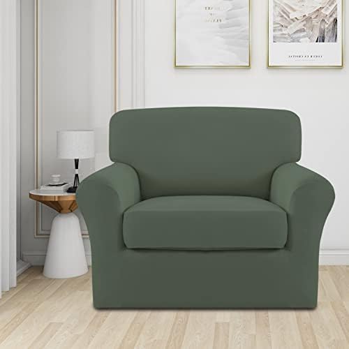 Easy-Going 2 Pieces Stretch Sofa Slipcover for Armchair Washable