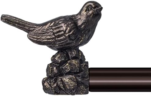 Bird-Shaped Decorative Curtain Rod Finials, 1 or 7/8 Inch, Easy Install, Set of 2 – Vintage Oil Bronze