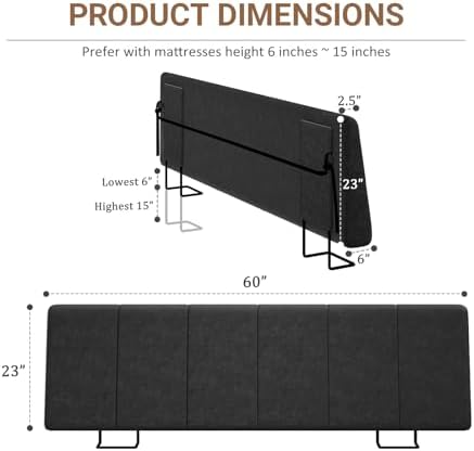 Queen Size Headboard Only-No Assembly Required, Black