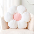Kcvvcr Soft White Pink 17.7" Flower Pillow for Home Decor, Cute Shaped Floor Pillow Aesthetic Plush Decorative Pillow for Bed Sofa Couch