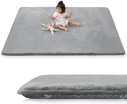 1.5" Thick Baby Play Mat for Floor, 79x118 Soft Foam Mats Dark Grey