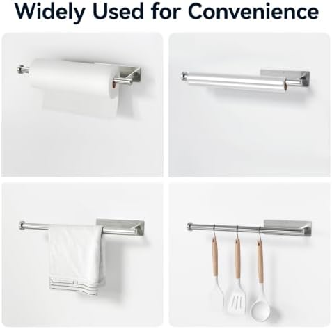 Paper Towel Holder,Self-Adhesive or Drilling， Brushed Nickel, 1 Pack
