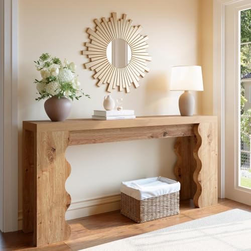 70.9" Farmhouse Entryway Table, Wood Console Table, Behind Couch table