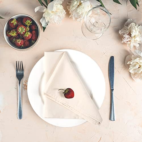 Ramanta Home Set of 12 Polyester Cloth Napkins 18x18 Inches, Beige