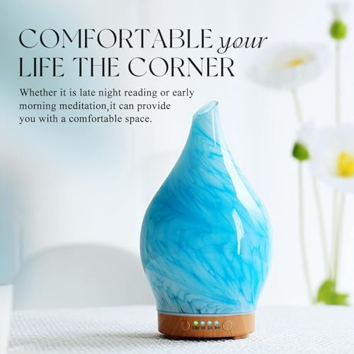 Porseme Essential Oil Diffuser 150ml Handmade Glass Diffuser 6H Runtime