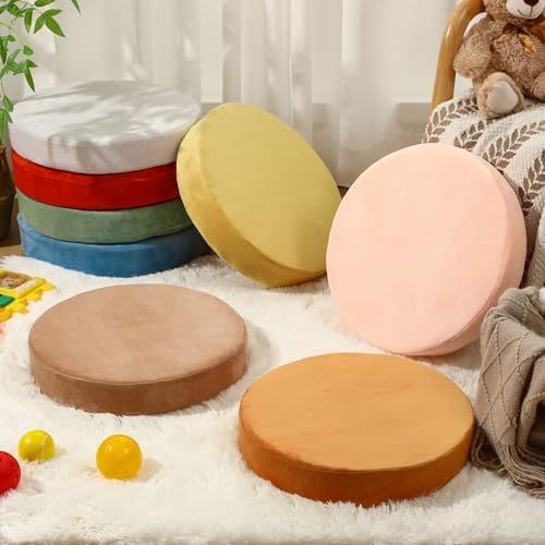 GlikCeil 8 Pcs Round Floor Pillow Cushions for Kids Classroom 15'' Soft Flexible Seating Classroom Elementary Extra Thick Floor Cushions for Daycare Kindergarten Reading Corner Library (Advanced Boho)