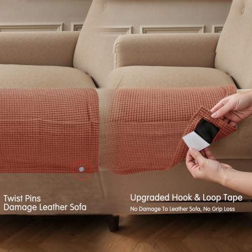 SUBRTEX Stretch Couch Arm Covers Set of 2, Non-Slip Sofa Armrest Slipcovers