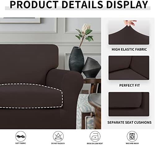 Easy-Going 2 Pieces Stretch Sofa Slipcover for Armchair Washable