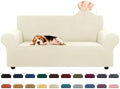 KEKUOU Stretch Loveseat Couch Cover, 2 Cushion Couch Slipcover,Beige