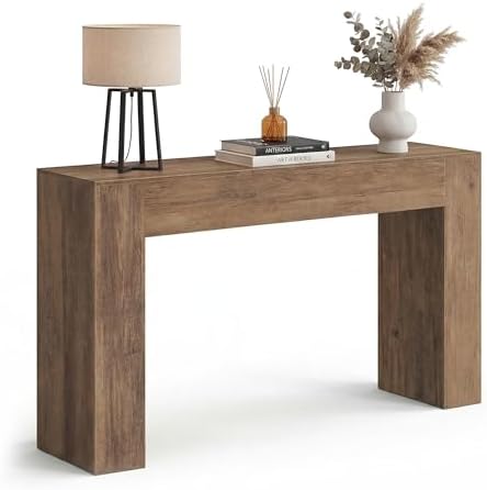 VASAGLE 47.2 Inches Entryway Table, Thick Tabletop Console Table, Farmhouse