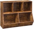 HOOBRO Kids Bookshelf, Bookcase Footboard, Toy Storage Cubby, Children's Toy Shelf, 39.4" L Toy Storage Cabinet, Fit for Children's Room, Playroom, Hallway, Kindergarten, Rustic Brown BF132CW01