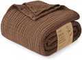 Love's cabin 100% Cotton Muslin Blanket King Size for Bed, Brown